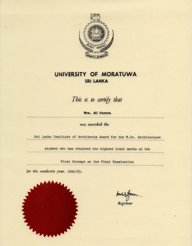 Sri Lanka Institute of Architects Award 1992/1993